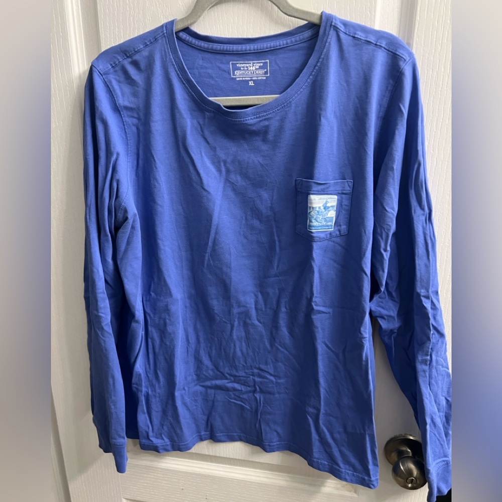 Vineyard Vines Classic Blue Crew Neck Shirt - Kentucky Derby